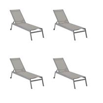 Kit 4 Chaise Itaguá Grafite Alumínio