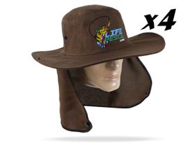 Kit 4 Chapéus Com Protetor De Nuca LIFE PESCA - Várias Cores