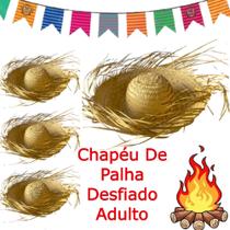 Kit 4 Chapéus De Palha Grande Desfiado Adulto Festa Junina - Artigos De Festas Fantasias Quadrilha Kit 4 Chapéus De Palha Grande Desfiado Adulto Festa Junina - Artigos De Festas Fantasias Quadrilha