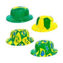 Kit 4 Chapéus Plástico Coquinho Brasil Sortido Copa Do Mundo Kit 4 Chapéus Plástico Coquinho Brasil Sortido Copa Do Mundo