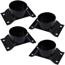 Kit 4 Chapinhas Chapa Elevada com Tubo Fixação Pés Palito Rosca 5/16 Preto G59 Kit 4 Chapinhas Chapa Elevada com Tubo Fixação Pés Palito Rosca 5/16 Preto G59