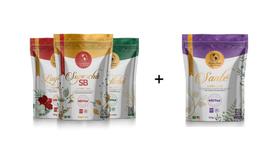 Kit 4 Chás 120gr Maravilhas Sachê Suplemento 1 SB 1 Linfa 1 Sbelt 1 Sa