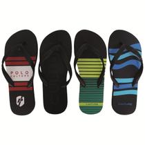 Kit 4 Chinelo Borracha Polo Culture Estampado Antiderrapante