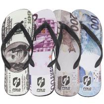 Kit 4 Chinelos Masculino Borracha Dinheiro Dia a Dia Praia Kit 4 Chinelos Masculino Borracha Dinheiro Dia a Dia Praia
