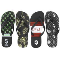 Kit 4 Chinelos Masculino Polo Culture Macio Leve Estampado Kit 4 Chinelos Masculino Polo Culture Macio Leve Estampado