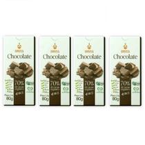 Kit 4 Chocolate 70% Barra Orgânico Vegano Sem Lactose Onveg