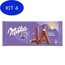 Kit 4 Chocolate Milka Palitos De Chocolate Ao Leite 112G
