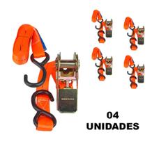 Kit 4 Cinta Catraca de Amarração para Carga 3 de Metros 800Kg - ROBUSTEC