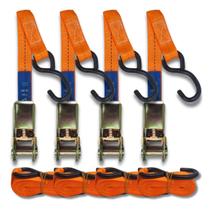 kit 4 Cinta Para Carga Com Catraca 4pc 25mm Corpo De Aço 800kg cada Unidades - j.bella