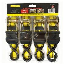 Kit 4 Cintas de Amarração C/ Catraca 4,5m Reforçada Gancho S Kit 4 Cintas de Amarração C/ Catraca 4,5m Reforçada Gancho S