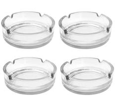 Kit 4 Cinzeiro Clássico 10,5 x 3cm em Vidro