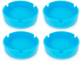 Kit 4 Cinzeiro De Silicone Redondo Resistente Lavável Não Queima e Não Quebra