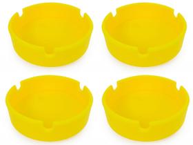 Kit 4 Cinzeiro De Silicone Redondo Resistente Lavável Não Queima e Não Quebra Kit 4 Cinzeiro De Silicone Redondo Resistente Lavável Não Queima e Não Quebra