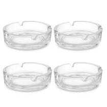 Kit 4 Cinzeiro de Vidro Clássico Redondo com 4 Apoios 10 cm