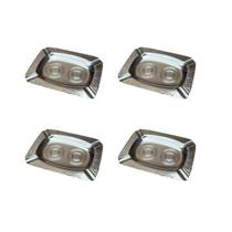 Kit 4 Cinzeiros Retangulares em Inox Cigarro Bar Restaurante Casa