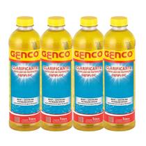 Kit 4 Clarificante Floculante E Auxiliar De Filtração Genco 1l Genfloc