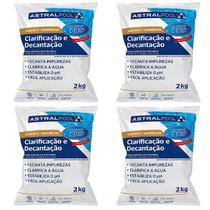 Kit 4 Clarificante Sulfato + Barrilha 2kg Astralpool Piscina