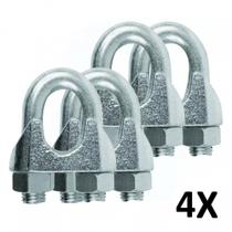 Kit 4 Clips Grampado para Cabo de Aço 8mm 5/16'' Kit 4 Clips Grampado para Cabo de Aço 8mm 5/16''
