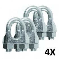 Kit 4 Clips Grampado Para Cabo De Aço 8Mm 5/16''