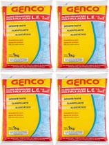 KIt 4 Cloro Granulado 1kg Múltipla Ação 3 Em 1 Genco L. E