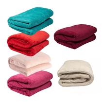 Kit 4 Cobertas Manta Leve E Quente Sortida Tecido Microfibra Tamanho Casal