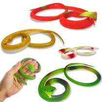 Kit 4 Cobra De Borracha Realista Brinquedo Pegadinha Susto