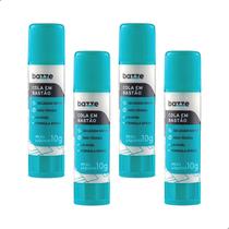 Kit 4 Cola Bastão 10g Bazze Escolar Seca Rapido Lavável Atóxica Kit 4 Cola Bastão 10g Bazze Escolar Seca Rapido Lavável Atóxica