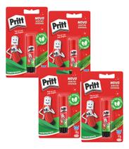 Kit 4 Cola Bastão Escolar Artesanato 10g Atóxica - Pritt Kit 4 Cola Bastão Escolar Artesanato 10g Atóxica - Pritt