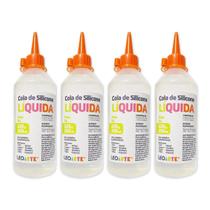 Kit 4 Cola de silicone líquida 250ml Leoarte, uso artístico e profissional Kit 4 Cola de silicone líquida 250ml Leoarte, uso artístico e profissional