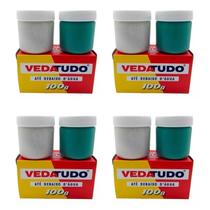 Kit 4 Cola Epóxi Vedatudo 100g Reparos Caixa D'água Piscina Tubos