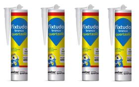 Kit 4 Cola Fixtudo Branco Quartzolit 400g Profissional