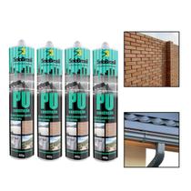 Kit 4 Cola Selante Pu Construção Uso Profissional 400G Cinza Kit 4 Cola Selante Pu Construção Uso Profissional 400G Cinza