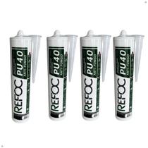 Kit 4 Cola Selante PU40 Poliuretano Multiuso Preto 400g Kit 4 Cola Selante PU40 Poliuretano Multiuso Preto 400g