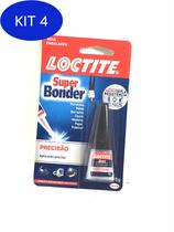 Kit 4 Cola Super Bonder Loctite Forte Alta Resistência Aderência