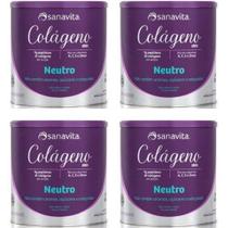 Kit 4 Colágeno Skin - Sanavita - Neutro - 300g cada