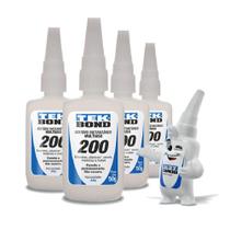 Kit 4 Colas Super Adesivas Tekbond 200 uso Profissional 50g
