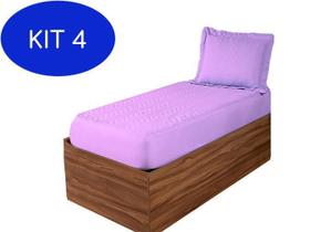 Kit 4 Colcha Sleep 2 Peças Para Mini Cama Lilás