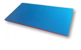 Kit 4 Colchonete EVA Tapete 100x50x2cm Bicolor Azul/Vermelho