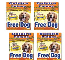 Kit 4 Coleira Natural Antipulgas 45cm Free Dog Cães Cachorro Anti Pulgas