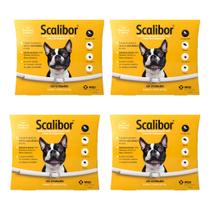 Kit 4 Coleira Scalibor Pequena 48cm Cães Leishmaniose Antipulgas Carrapatos