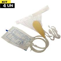Kit 4 Coletor De Urina Masculino Com Bolsa 1000ml Incontinência Kit 4 Coletor De Urina Masculino Com Bolsa 1000ml Incontinência