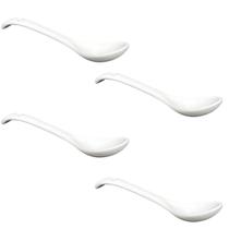 Kit 4 Colher Colherzinha Porcelana Sobremesa Sal Açúcar Café 11cm