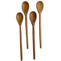 Kit 4 Colheres de Arroz Grande Pau Talher para Servir 32cm Madeira Jogo Conjunto