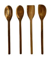 Kit 4 Colheres de Pau Madeira Teca Michelon