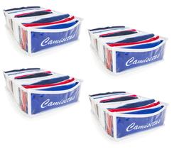 Kit 4 Colmeia Organizadora Camisetas Gaveta Roupas Branco