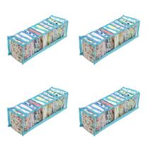 Kit 4 Colmeia Organizadora Para Guarda Roupa Dobrável Azul