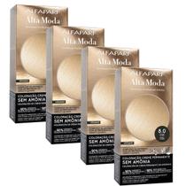 Kit 4 Coloração Alfaparf Alta Moda Sem Amônia 8.0 Louro Claro Kit 4 Coloração Alfaparf Alta Moda Sem Amônia 8.0 Louro Claro