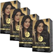 Kit 4 Coloração Creme Permanente Excllusiv Color Pratic Castanho Claro 5.0 Haskell