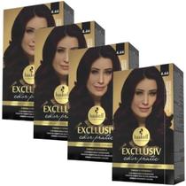 Kit 4 Coloração Creme Permanente Excllusiv Color Pratic Castanho Médio Vermelho Intenso 4.66 Haskell