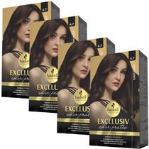Kit 4 Coloração Creme Permanente Excllusiv Color Pratic Chocolate 6.7 Haskell